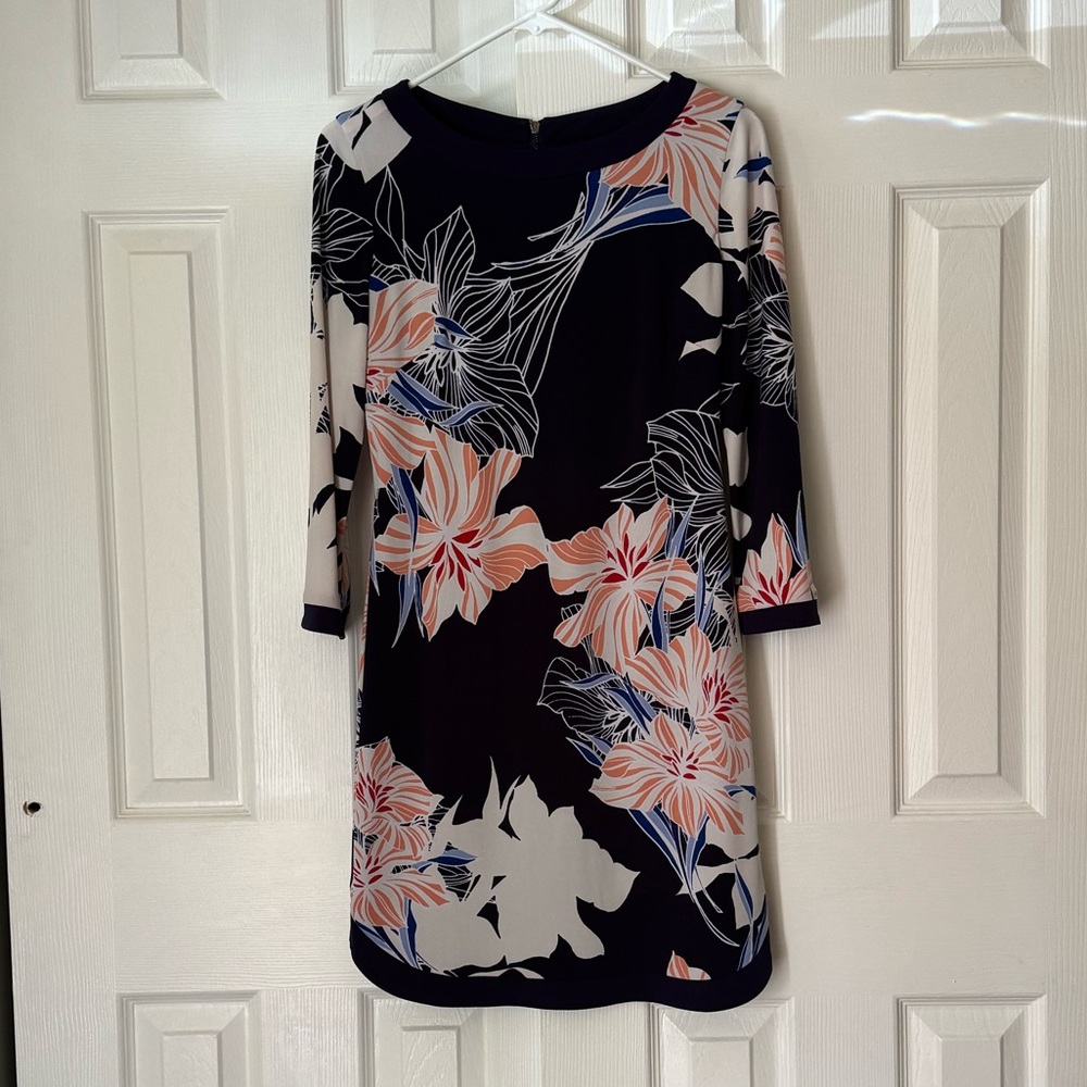Vince Camino Navy Floral shift dress size 2